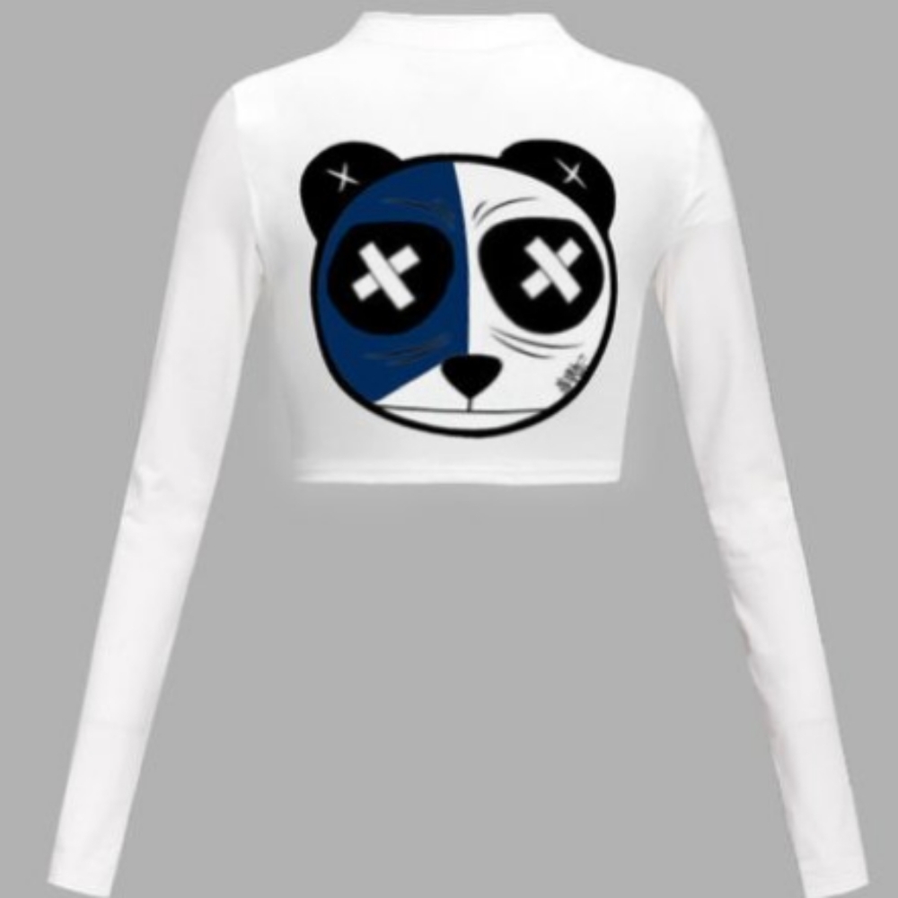 Women's Cartoon Crew Neck White Tee - Picture 2 of 8